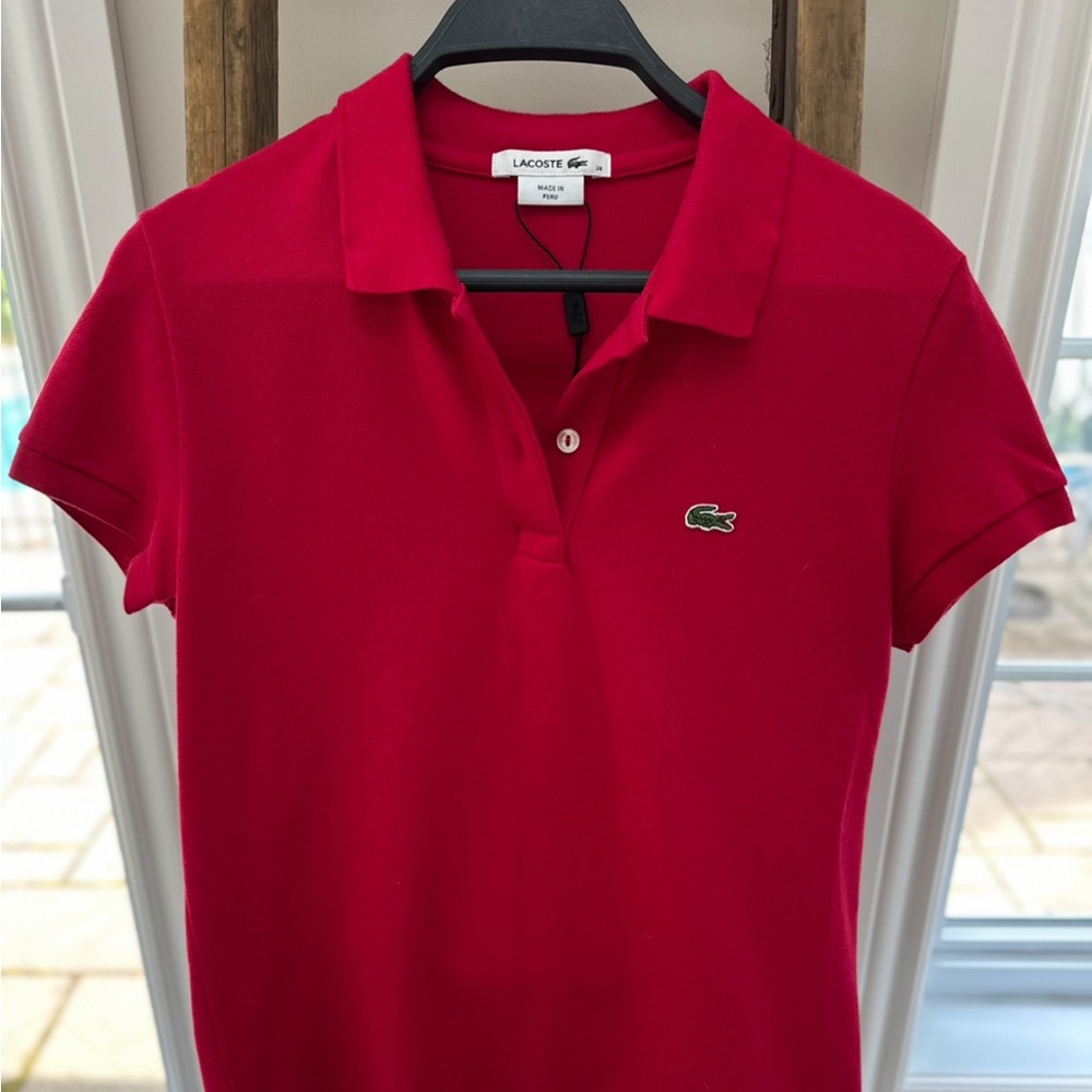 Lacoste Red Fitted Polo Tee